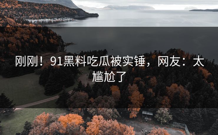 刚刚！91黑料吃瓜被实锤，网友：太尴尬了