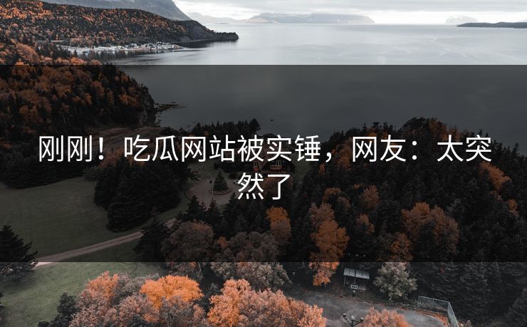 刚刚！吃瓜网站被实锤，网友：太突然了