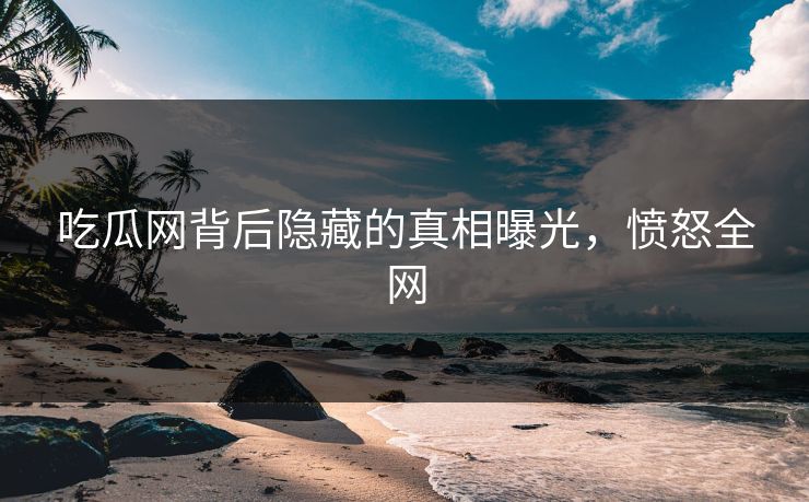 吃瓜网背后隐藏的真相曝光，愤怒全网