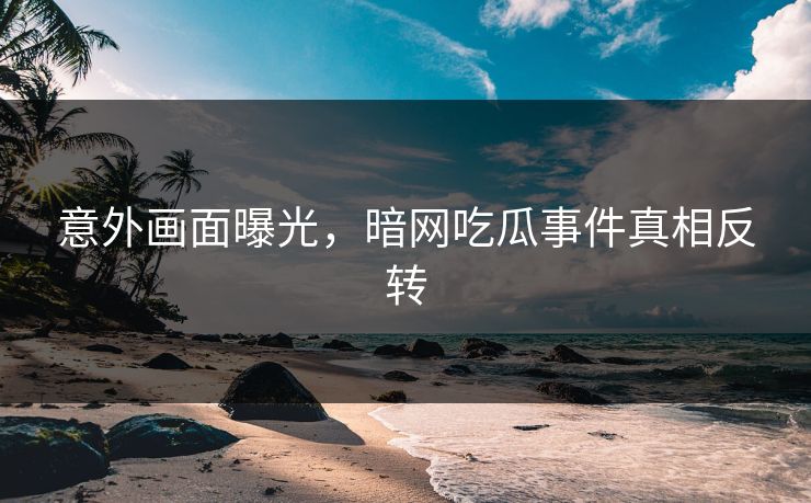 意外画面曝光，暗网吃瓜事件真相反转