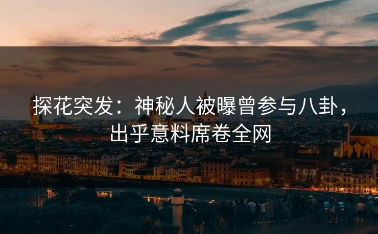 探花突发：神秘人被曝曾参与八卦，出乎意料席卷全网